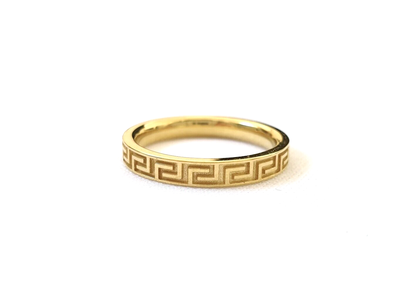 Greek key ring in solid gold - Elegant Jewel Box